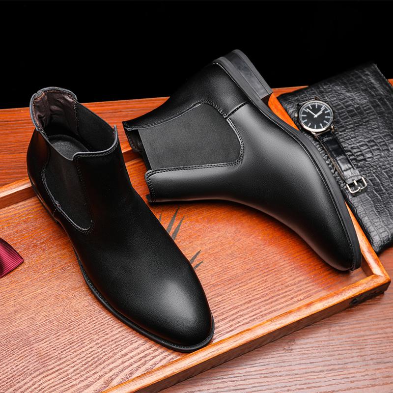 Мужские кожаные ботинки ручной работы, высококачественные повседневные ботинки для мужчин, ботинки челси, зимние новые высокие формальные мужские ботинки, деловая обувь