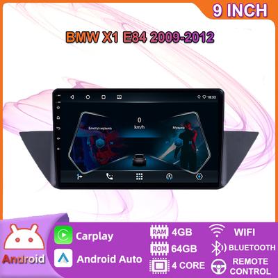 Беспроводная автомобильная стереосистема на базе Android Carplay для BMW X1 E84 2009-2012, мультимедийный видеоплеер, GPS-навигация, WIFI, 4 + 64 ГБ