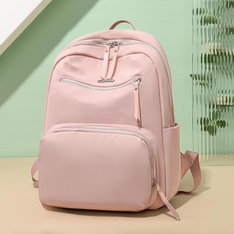 Women's Backpack Solid Color Student Schoolbag Travel Bag Commuter Large Capacity Backpack