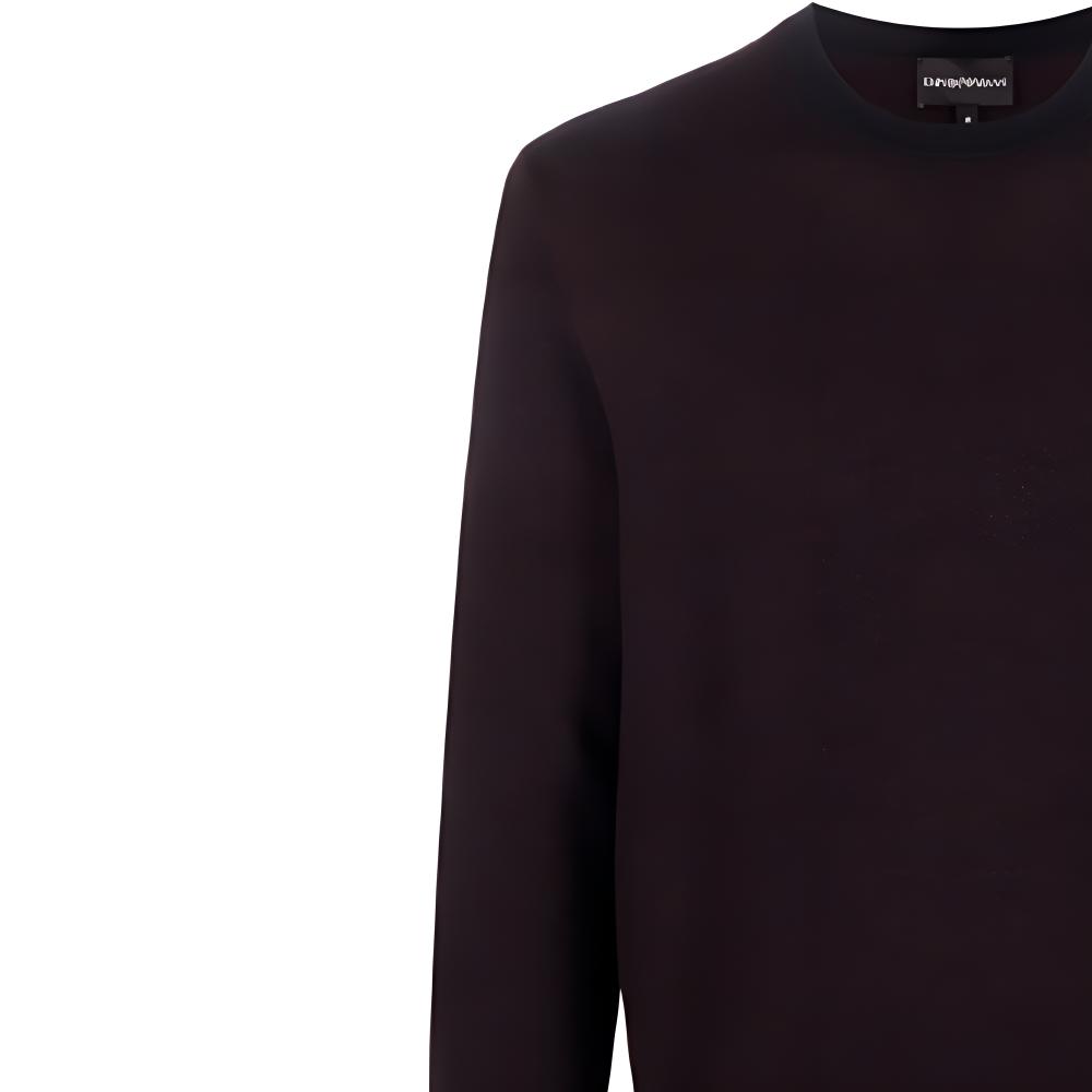 Emporio Armani Свободный свитер с круглым вырезом и длинным рукавом, вязаный в рубчик, мужской свитер, темно-коричневый 6K1MXP-1MQYZ-F980