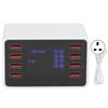 8 Port Desktop Wall Charger Smart Quick Charging Station 3.0 USB C with LCD Display 100‑240VUK Plug