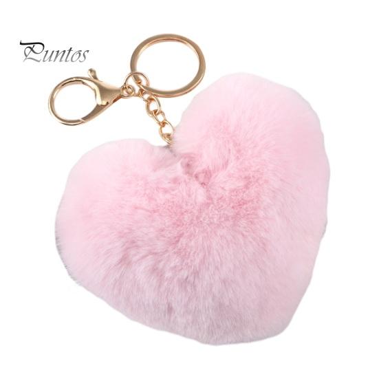 Плюшевый брелок с сердцем любви, мягкий, пушистый, легкий, для девочек, автомобильный брелок для ключей, сумка, украшение для рюкзака, кулон, подарок на день рождения
