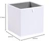 Amazon Basics Foldable Fabric Storage Cubes, White, 27x27x28cm, Set of 6