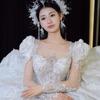 Блестящий хрустальный обруч для волос с цветами и бахромой, свадебный головной убор, модная цепочка для головы, свадебный набор украшений