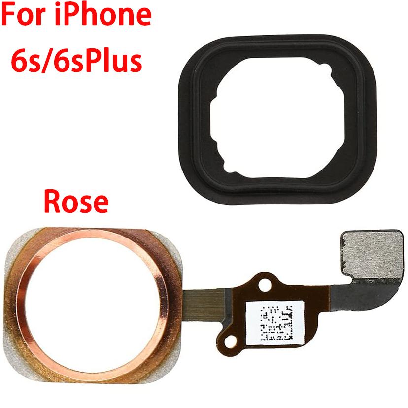 Кнопка «Домой» с шлейфом для iPhone 6 6P 6s Plus БЕЗ Touch ID С резиновым кольцом Замена