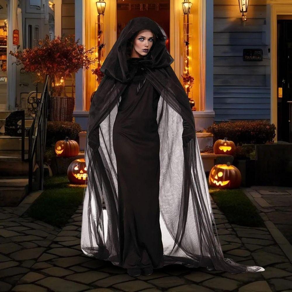 Винтажный Плащ с Капюшоном на Хэллоуин с Большим Капюшоном Винтажный Плащ-накидка Креативный Подарок Верхняя Одежда