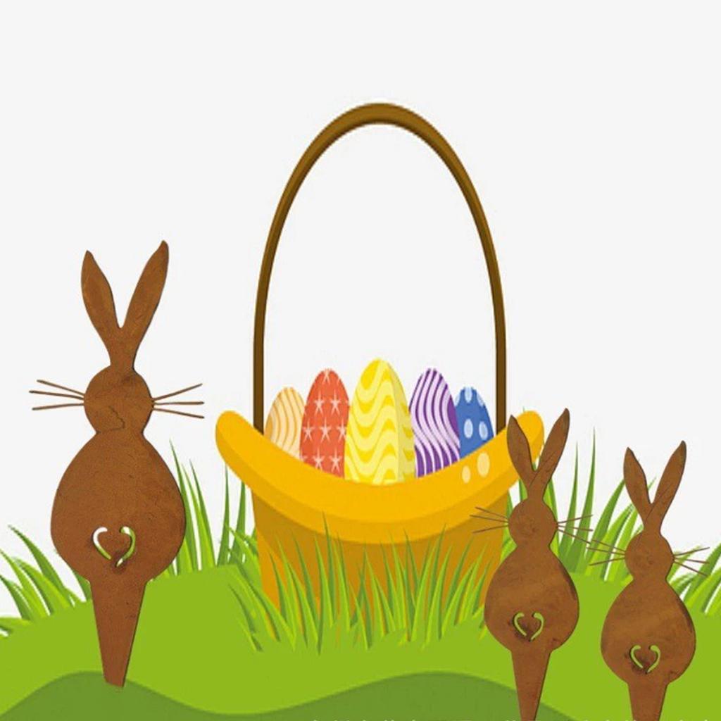 Статуя ржавого кролика, Ржавые фигурки в форме кролика, Растение для внутреннего и наружного скульптурного декора