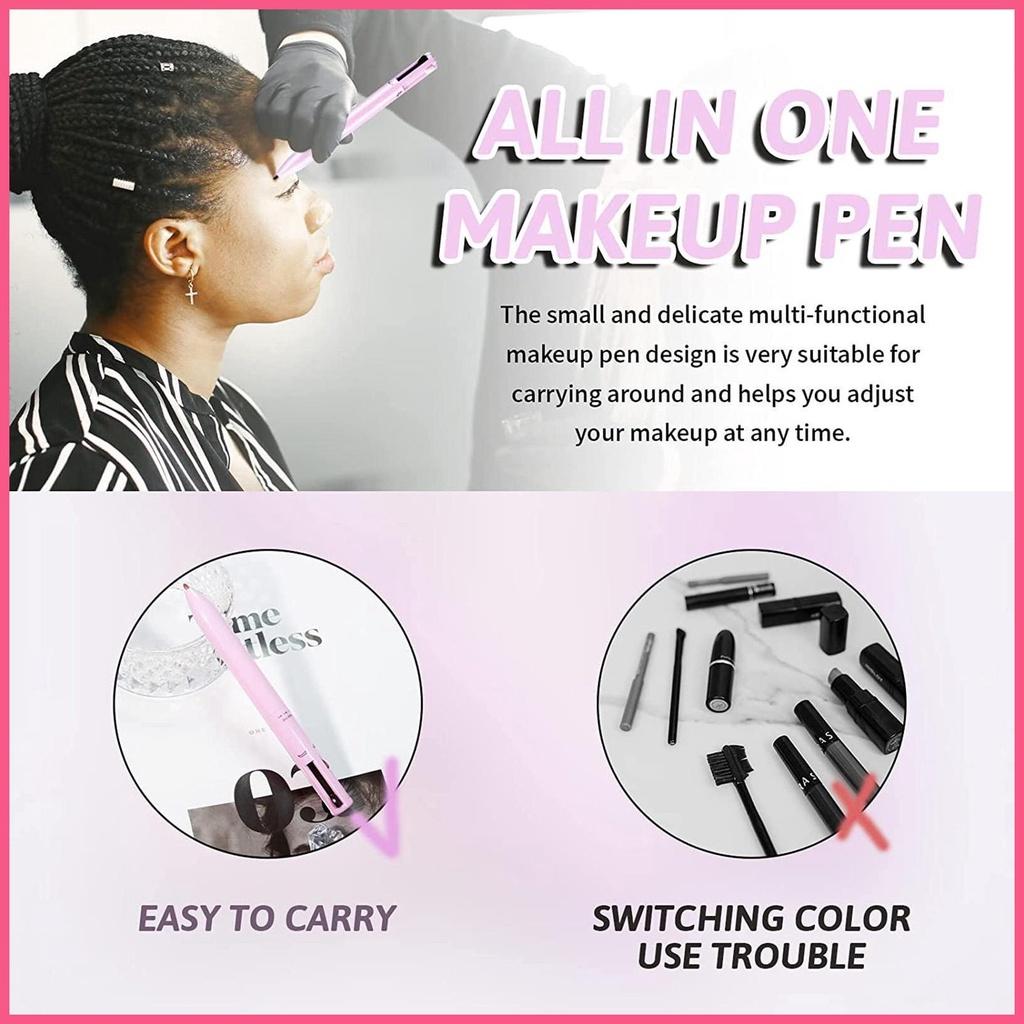 4 в 1 ручка для макияжа, водостойкий карандаш для бровей, портативная подводка для глаз, хайлайтер, подводка для губ, мягкая текстура, не раздражает