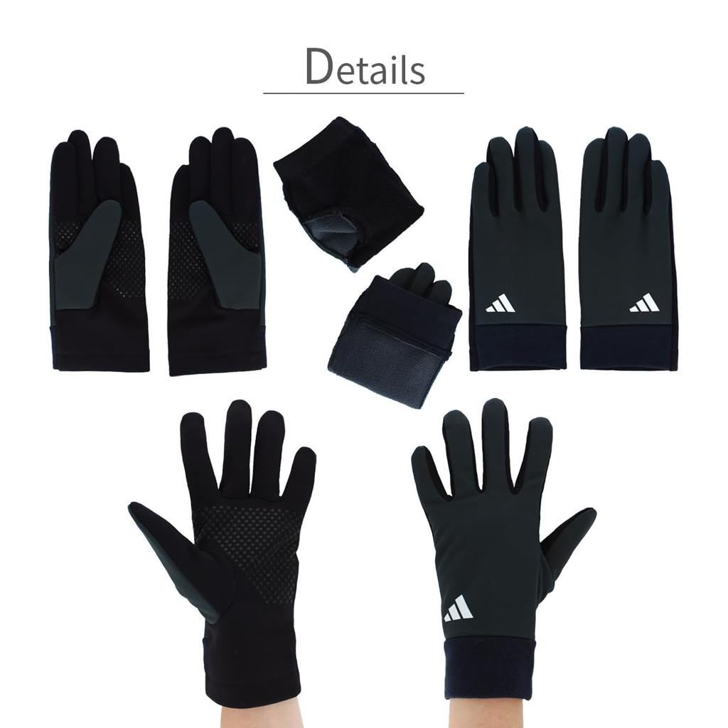 adidas Simple Design for Fall and Winter Perfect for and Size Size Kids' Gloves, Non-Slip, Stretch, Windproof, Heat-Retaining Fleece, Sports, School,