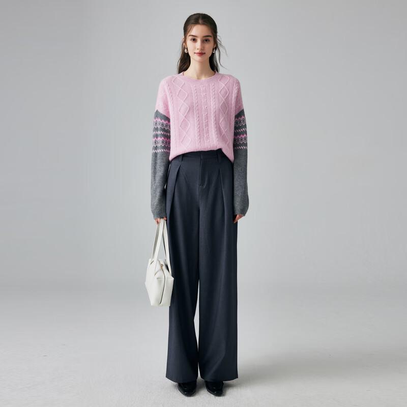 Palo Women's Retro Striped Jacquard Cashmere Sweater