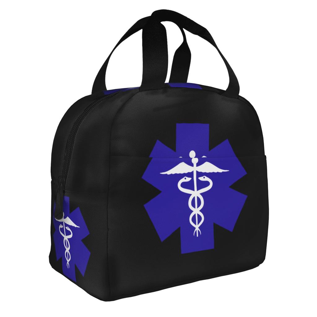 Star of Life EMT Lunch Bag Men Women Emergency Medical Paramedic Cooler Thermal Insulated Lunch Boxes for Adult Office