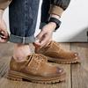 Fashion Men Leather Business Casual Lace Up Leather Shoes Outdoor Men Autumn Anti Slip Wear-resistant Comfortable Workwear Shoes