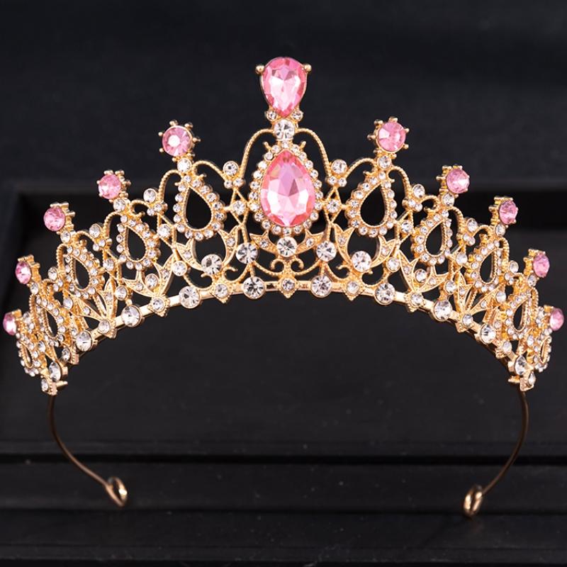 Baroque Vintage Princess Queen Bridal Crown Headwear Crystal Tiara For Women Wedding Crown Hair Dress Accessories Jewelry Crown
