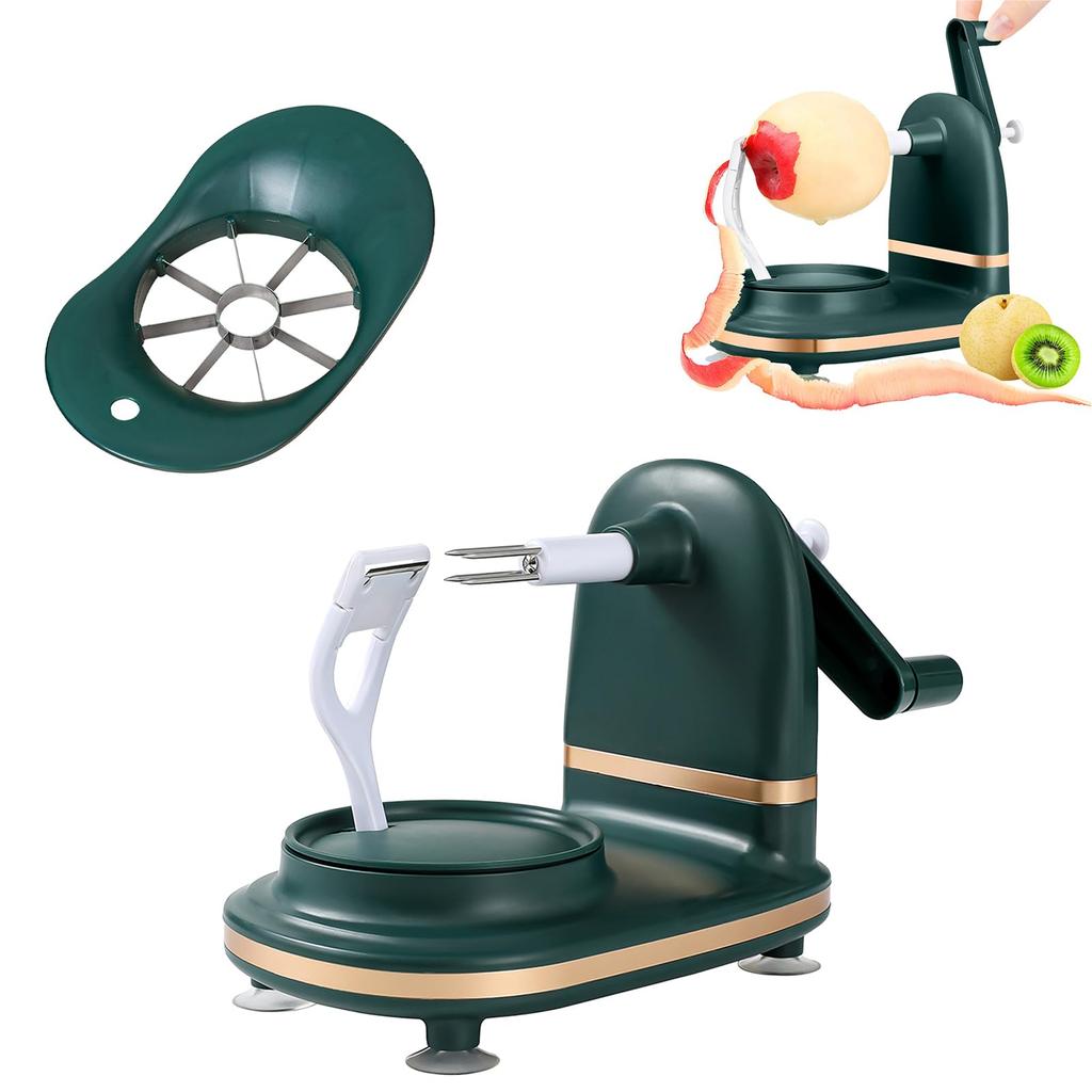Liroyal Apple Peeler Rotating Cutter Multifunctional Suction Stainless Steel 2-Piece