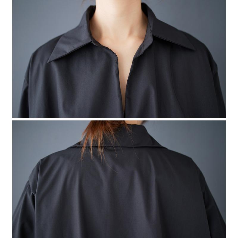 Dimanaf 2025 Большие размеры Новые весенние блузки рубашки женские с длинным рукавом Базовые модные топы футболки свободные однотонные футболки