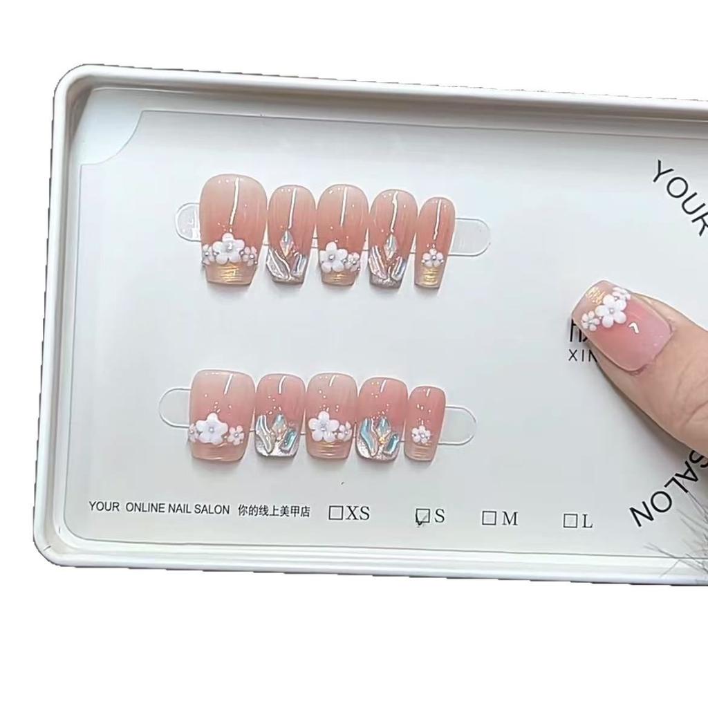 Ручная работа Armor Весенний цветок Ручная роспись Румяна Позолоченный Свежий Темперамент Отбеливающий Маникюрный патч