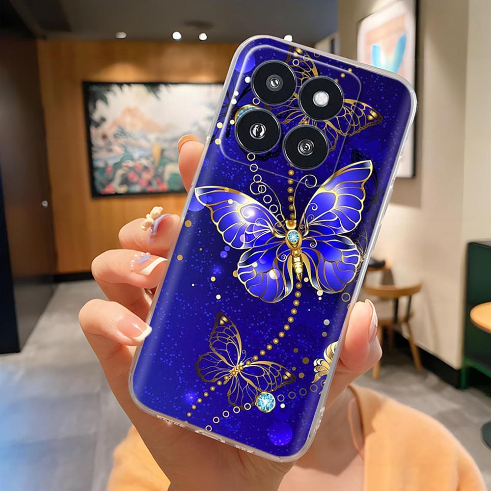 Чехол для Xiaomi 14 Pro Прозрачный Креативный Мягкий Силиконовый Чехлы для Телефона Для Xiaomi 14 Mi 14 Mi14 Задняя Крышка Для Xiaomi Mi14 Pro Чехлы
