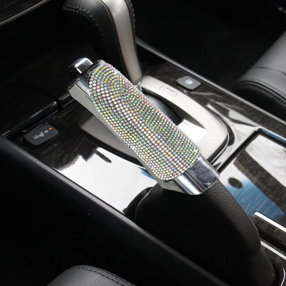 Bling Diamond Car Handbrake Cover Universal Crystal Handbrake Grips Anti-slip Auto Gear Shift Collars Car Interior Accessories