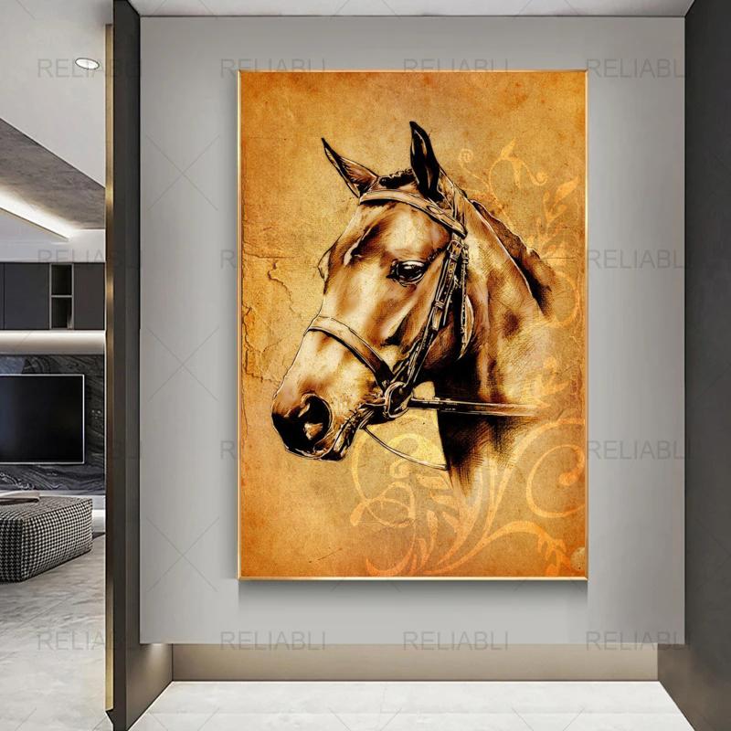Плакаты с бегущей лошадью и принты, холст, живопись, настенные художественные картины с животными для гостиной, современный домашний декор, куадрос, без рамки