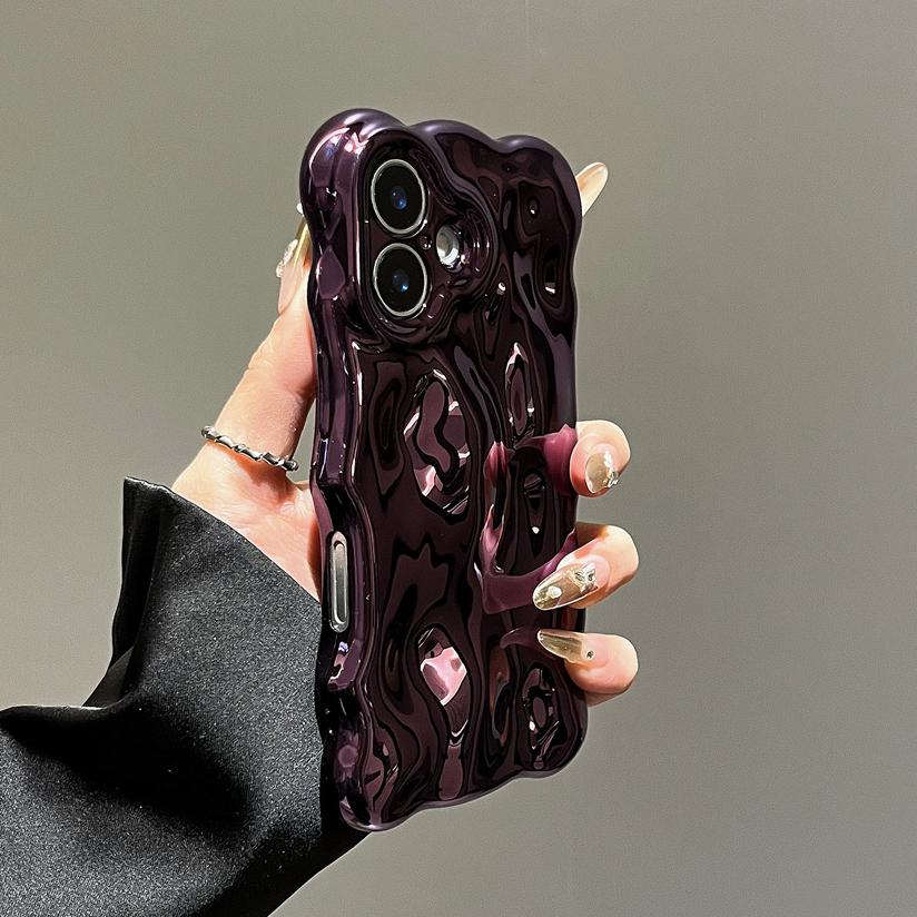 Глянцевый чехол с волнистой текстурой и покрытием «под металл» для For Iphone 16 1 17 Pro Max Air Plus 11 12 13 14, чехол с узором «Метеорит», мягкий силиконовый чехол