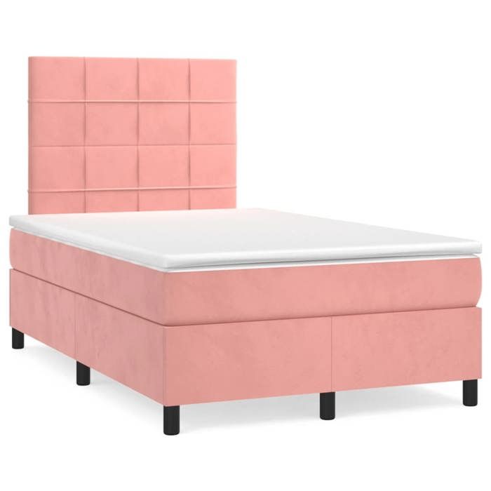 Cadre de lit avec matelas - Maison Exclusive - Rose velours - Sommier à lattes - Matelas 120x190 cm