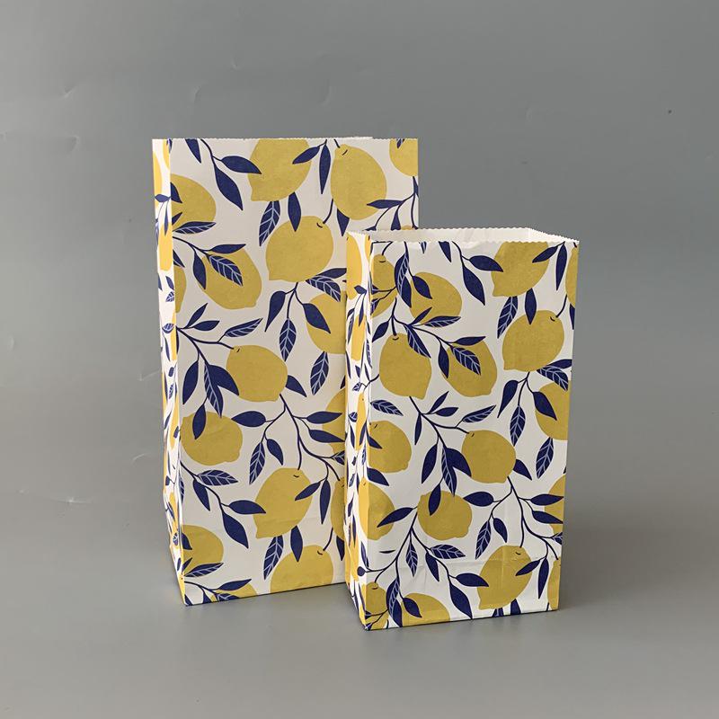 Small Floral Polka Dot Candy & Gift Paper Bag (Handle-Free, Flat Pocket for Cosmetics & Wedding Favors)