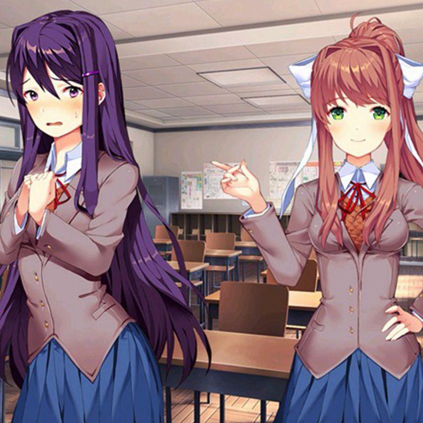 Игра Doki Doki Literature Club Нацуки Косплей Сайори Юри Моника Косплей Костюм Парик Набор Школьная Форма Девушка Женские Костюмы