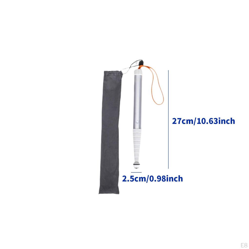 Walking Stick for Blind Titanium Alloy Shockproof Anti Slip with Storage Bag 7 Section 1.25m