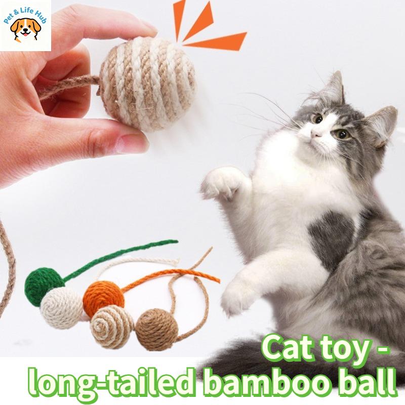 Pet Sisal Rope Weave Ball Cat Teaser Toy Interactive Chewing Scratch Catch Rattle Play Toy For Cats Kitten Accessories