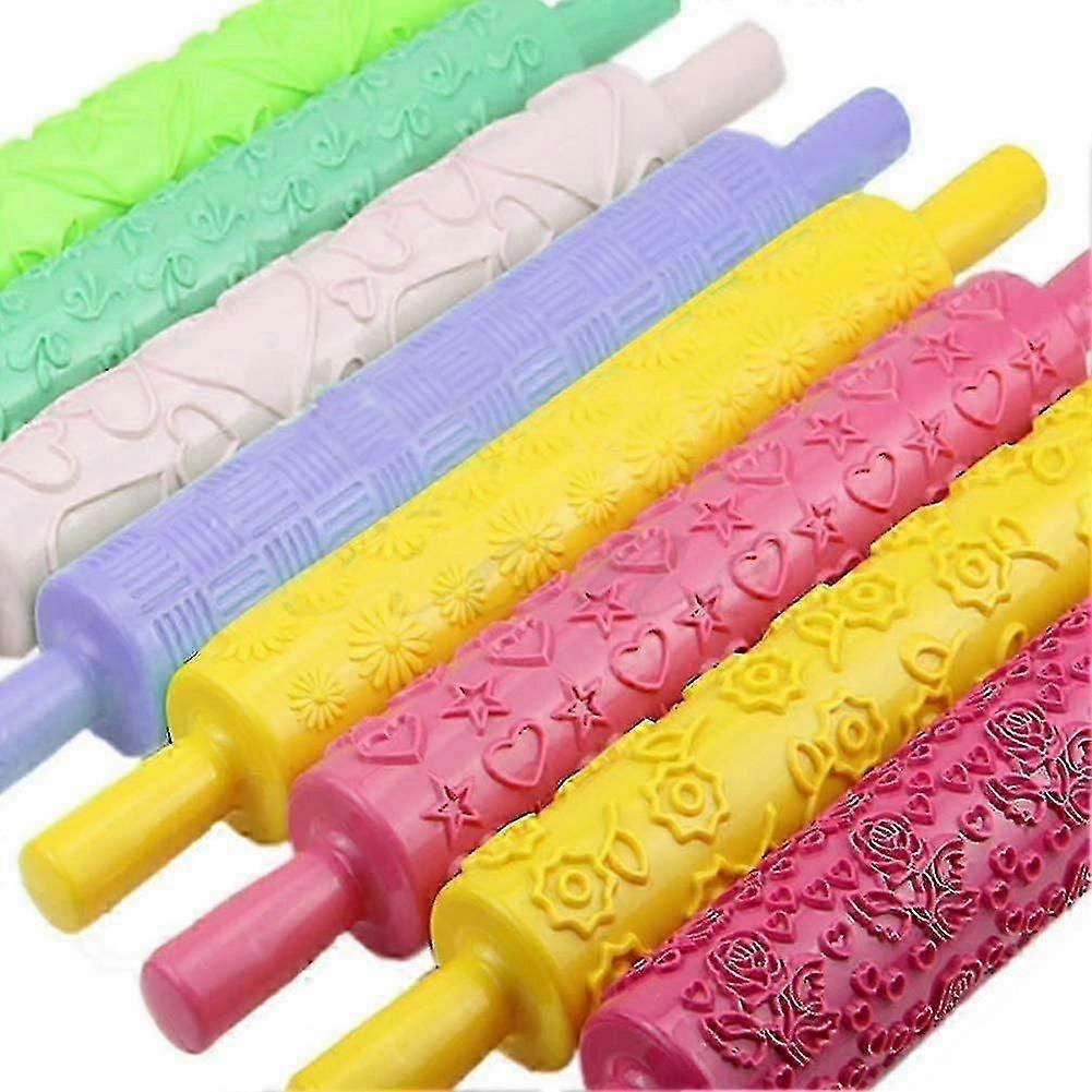 Colored Plastic Rolling Pins Rolling Pins For Baking Cookies (random Color) 12 Pcs