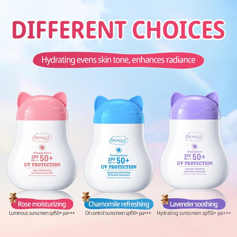 Rose Chamomile Sunscreen SPF50+ PA+++ Moisturizing Brightening UV Protection Face Sunscreen Cream 45ml