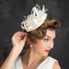 Обруч для волос, шляпа-вуалировщик с заколкой для волос, резинка, искусственные перья, декоративная лента, атласная ткань, женская повязка на голову, аксессуары для вечеринок