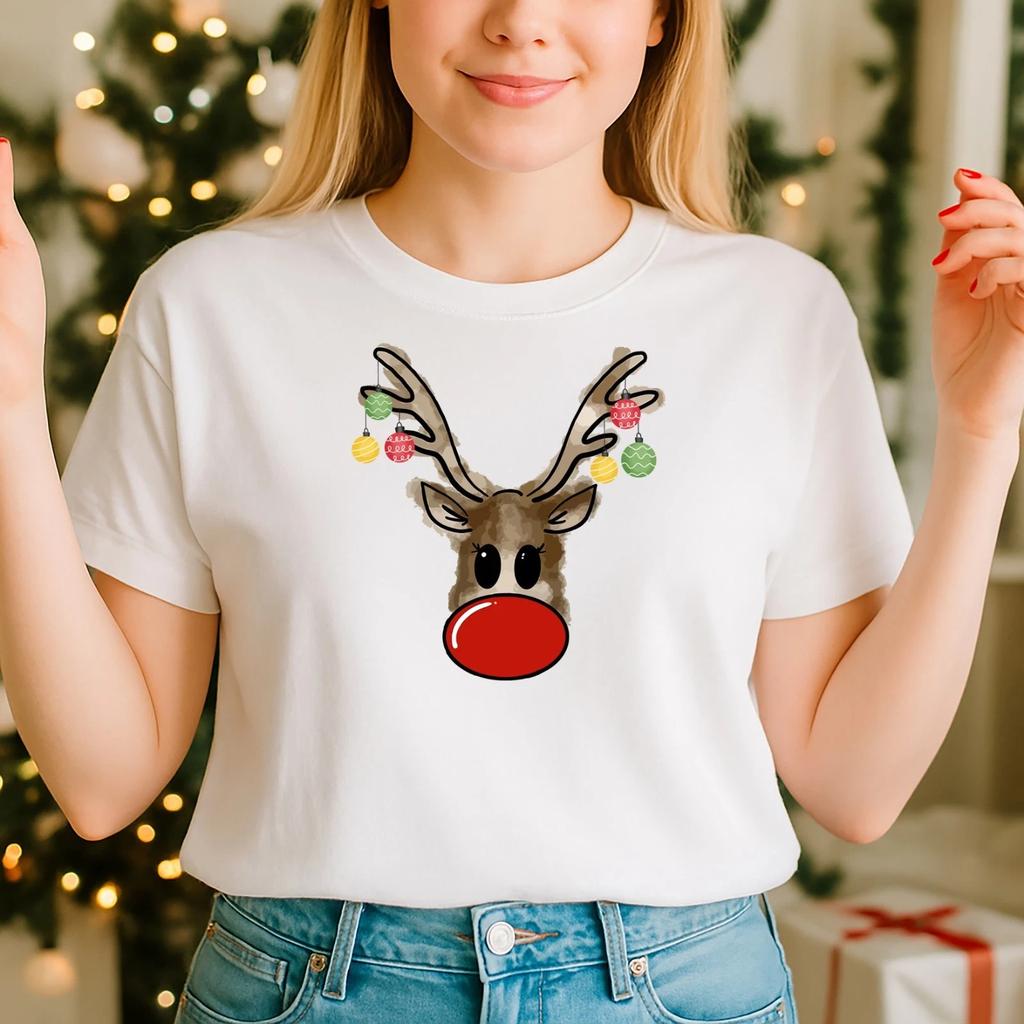 2025 Christmas unisex Tshirt,Night before Christmas Family, Reindeer Lights(CH)