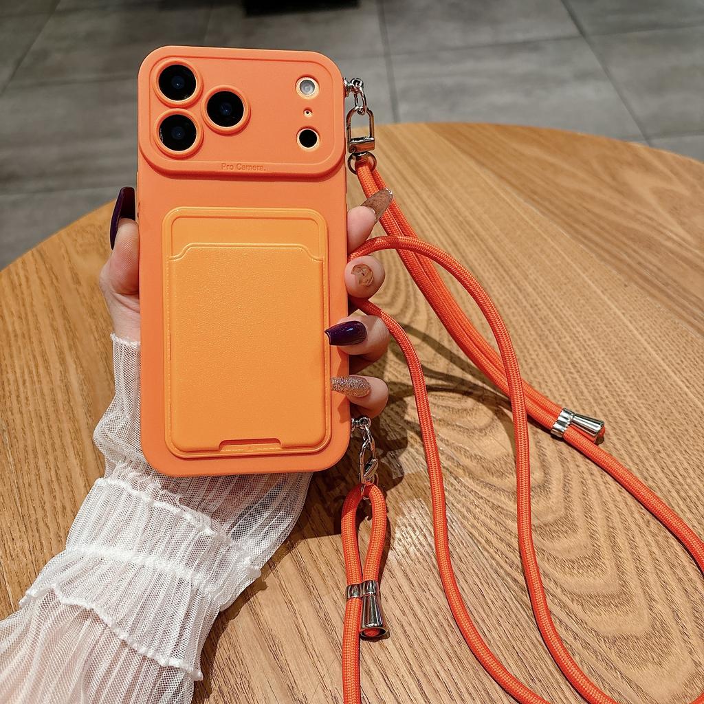 Роскошный чехол-кошелек с ремешком-шнурком на шею для iPhone 17 16 15 14 Plus 13 12 Pro Max Mini 17promax 17pro