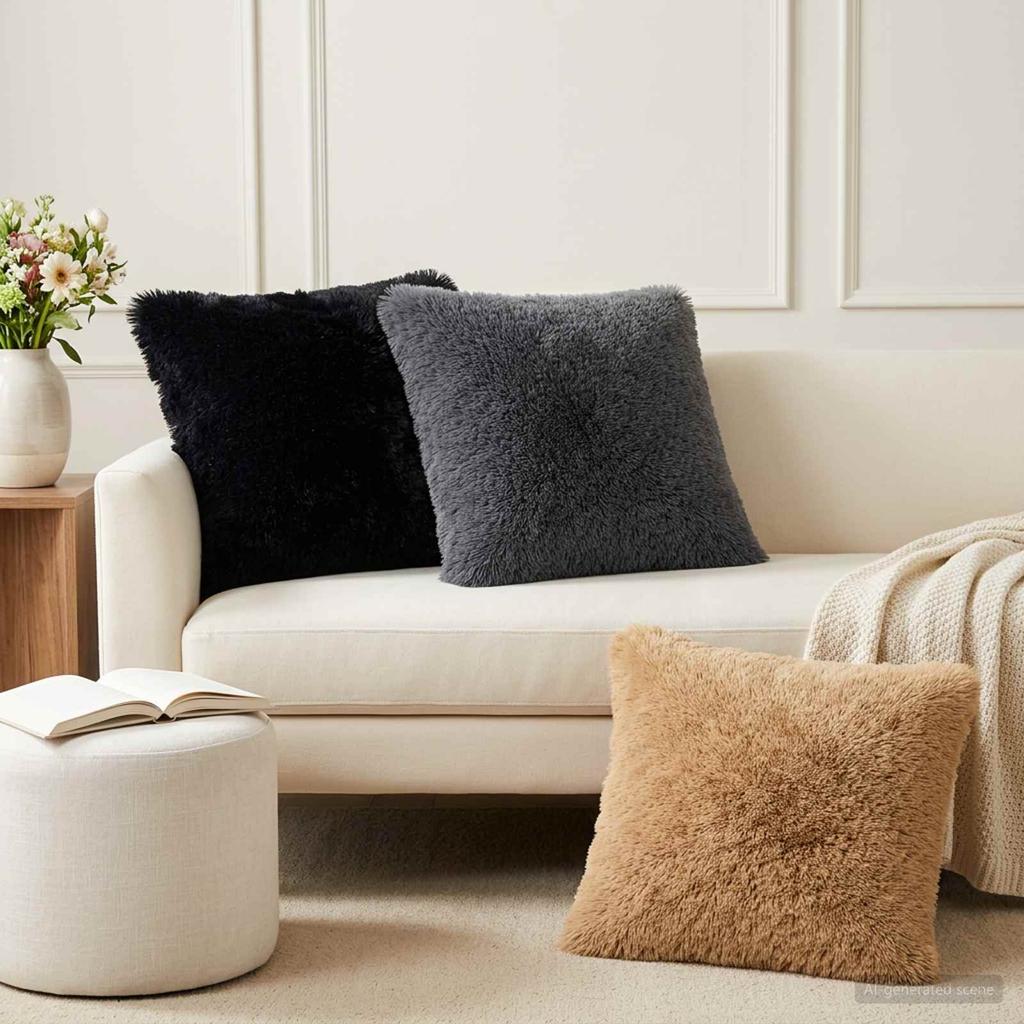 Cushions with Inserts HEERLEN 2 Pcs. Anthracite PV Fleece