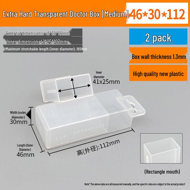 Rectangular Tap Drill Bit and Milling Cutter Storage Box - Transparent Plastic Telescopic Case for Machine Tool Accessories