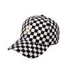 Checkerboard Baseball Hat Men's and Women's Outdoor Shade Alphabet Duck Tongue Sunscreen Hat Summer Hard Top Sports Sun Hat