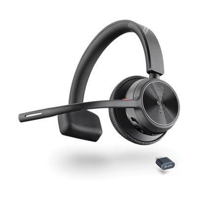 Poly Беспроводная гарнитура Voyager 4310 с сертифицированным Microsoft Bluetooth-шумоподавлением и беспроводные Bluetooth-наушники для веб-конференций, одно ухо