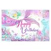 Mermaid Theme Happy Birthday Background Pink Purple Kids Girls Birthday Party Banner Decoration Home Photography Backdrop New