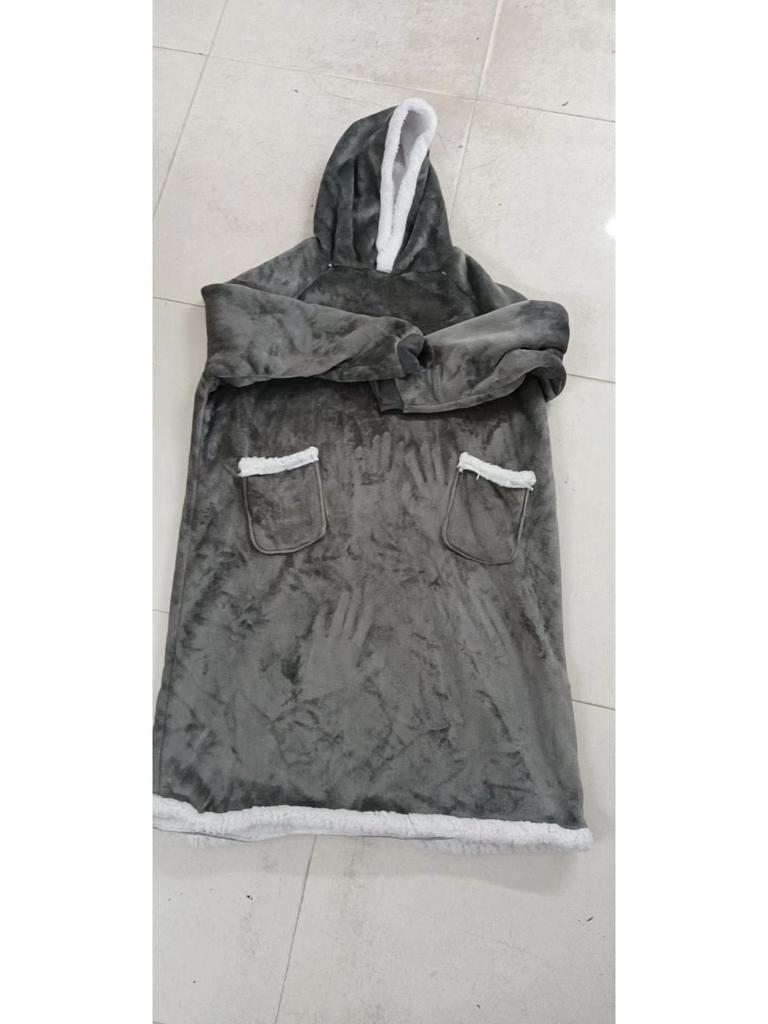 Женский очень длинный фланелевый рождественский пижамный халат с вертикальными карманами - Толстый, теплый и холодостойкий