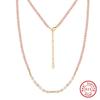 EFFIE QUEEN Серебряный 925 пробы Choker с покрытием 14K Золотом, Натуральный Пресноводный Жемчуг с Розовым Опалом, Серия Натуральных Камней, Подарок MPN05