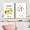 Мода Абстракция Золото Ногти Цитата Линия Искусство Плакаты Печать Салон Красоты Декоративные Картины Холст Настенная Картина Скандинавский Декор Комнаты