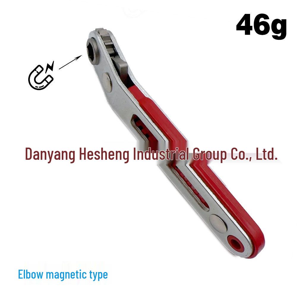 Compact Two-Way Right Angle Ratchet Screwdriver Set with Phillips & Slotted Bits