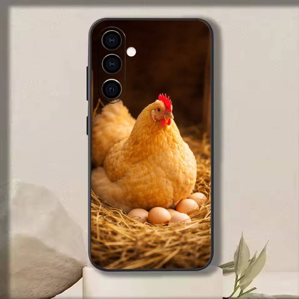 Chicken222 Phone Case Black Silicone Soft For Samsung Galaxy A73,A72,A71,A70,A53,A52,A51