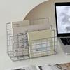 Ins Minimalist Iron Desktop Storage Rack Metal Multi-functional Desktop Organizer Document Book CD Display Racks Bookshelf