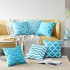 Чехлы на подушки с геометрическим рисунком четырехлистник бирюзовый бирюзовый льняной плед наволочка кровать декоративные подушки диван холст