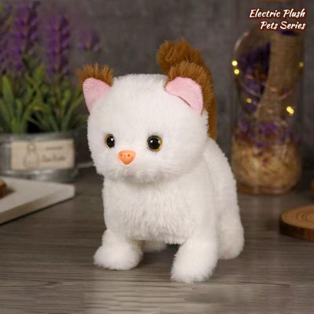 Simulated Plush Electric Cat Toy Makes You Happy Kitten Plush Toy For Kids Birthday Gift