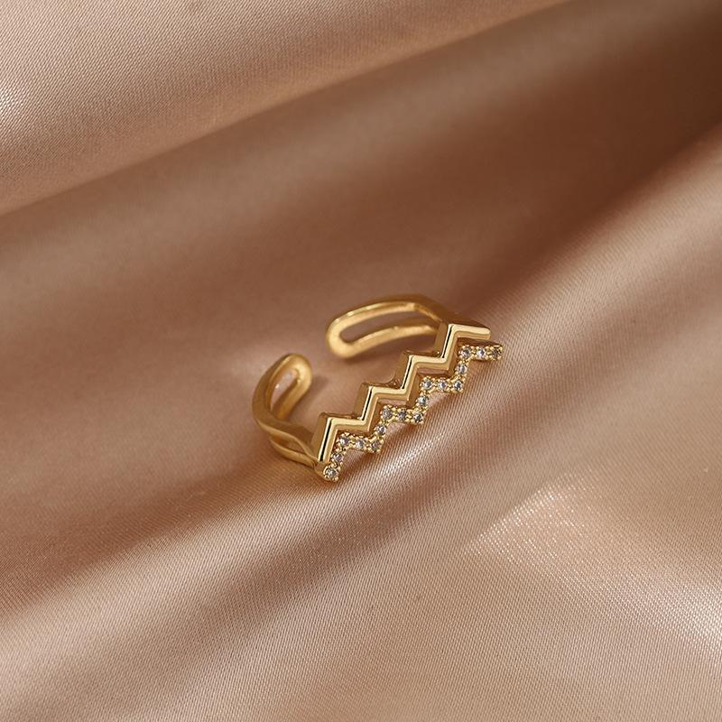 Роскошные кольца из золотого жемчуга и циркония для женщин, винтажное сексуальное разомкнутое кольцо, вечернее кольцо, модные элегантные ювелирные изделия