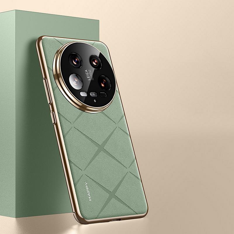 Роскошный кожаный чехол для телефона для Xiaomi 14 Ultra Mi 14 Pro с покрытием объектива камеры Ptotection, жесткая задняя крышка в виде ракушки 14Ultra 14Pro