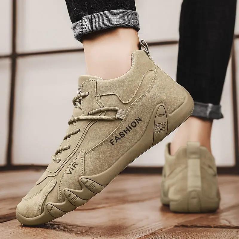 Fashion Men's Shoes Autumn Flat Bottomed Workwear Lightweight Anti Slip Men's Sports Construction Site Versatile Soft Soled Trendy Shoes